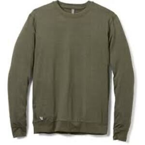 Vuori Ponto Performance Crew in oregano, Heather size medium ptp 21 inches